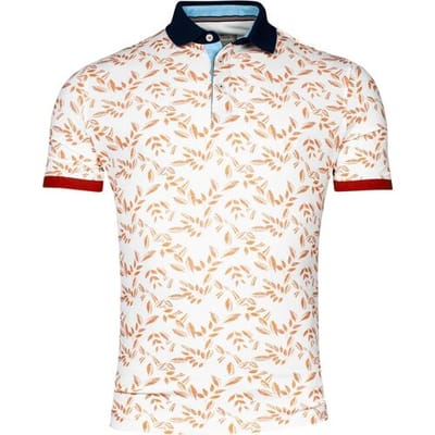Baileys Polo Piqué Two-Tone Leaves Pattern Red Earth / male