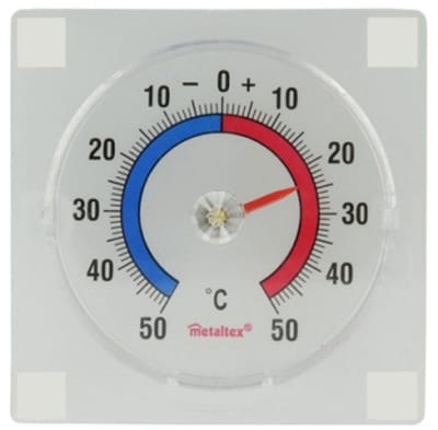 Metaltex Raam Thermometer 8x8 cm Transparant