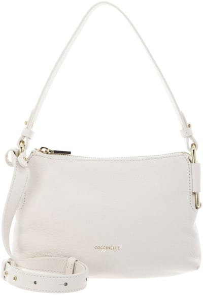 COCCINELLE Leren schoudertas Rebekka Mini Bag Grained Leather Pearl crème