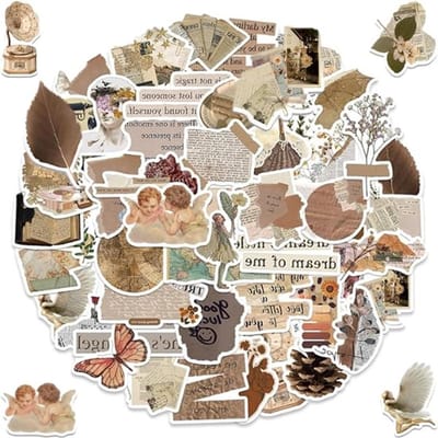 Jumada's Vintage Stickers - 52 stuks - Bullet Journal - Retro & Inspirerende Quotes - Watervaste, Natuur & Retro Art - Perfect voor Laptop, Bullet Journals & Scrapbooks