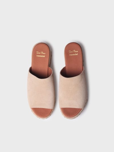 Dames espadrille zonder achterkant van suède | PAULINA