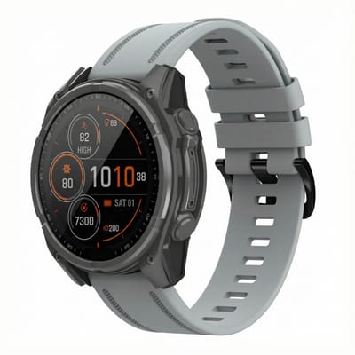 imoshion Line Siliconenbandje - Geschikt voor Garmin 20 mm aansluiting - Grijs