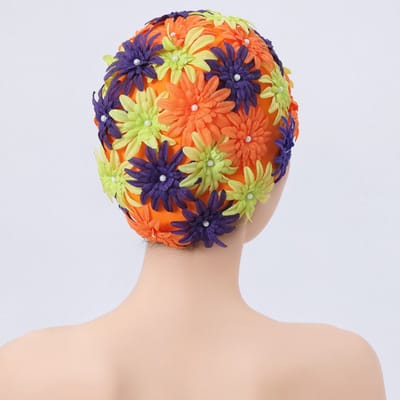 VHV - Badmuts - Zwemmuts - Douchemuts - Badmuts dames - Badmuts lang haar - Retro zwemmuts - Bloemen badmuts - Comfortabele haarkap - Voor zwemmen - Voor zwembad - Voor dames en meisjes