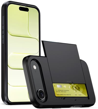 Hoesje Geschikt voor iPhone Air Hoesje Case Pashouder Hard Cover - Hoes Geschikt voor iPhone Air Hoesje Met Kaarthouder - Zwart