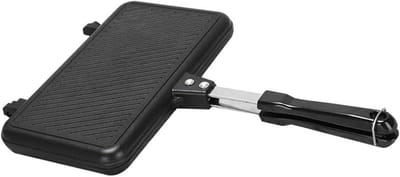 Dubbelzijdige Koekenpan - Grillpan Sandwich - Ontbijt Maken - Antiaanbaklaag - 35.5cm - Zwart