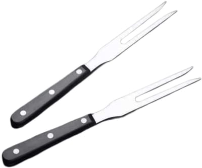 Dailygoods- Snijvork Set van 2 - Roestvrij Staal - Vleesvork - Grillvork - Kunststof Handvat - Ergonomisch Ontwerp - Totale Lengte 26,5 cm