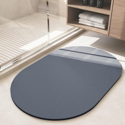 Tapis de boue de diatomée simple, tapis de porte absorbant de salle de bain, tapis de porte de toilette antidérapant, tapis de ménage facile à sécher et anti-chute 50 * 80cm (second-generation diatom mud floor mat) white