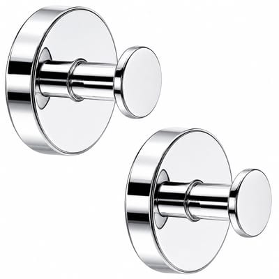 BOTC handdoekhaakjes - haken - Handdoekhouder Met Zuignappen - RVS - Set van 2 - Ø 60 mm - Zilver