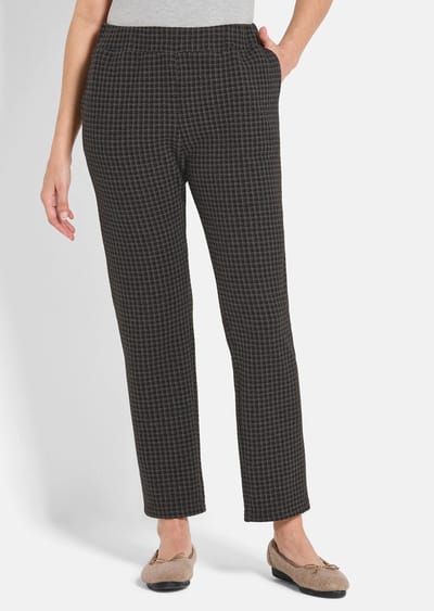 Behaaglijke vrijetijdsbroek - camel / gedess. - Gr. 26 van Goldner Fashion