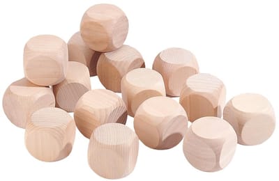 Dailygoods- Houten Dobbelstenen 15 Stuks - Grote Blanco Houten Kubussen 5 cm - Afgeronde Hoeken - Massief Hout - DIY-Ambachtelijke Projecten - Perfect voor Creatieve Toepassingen