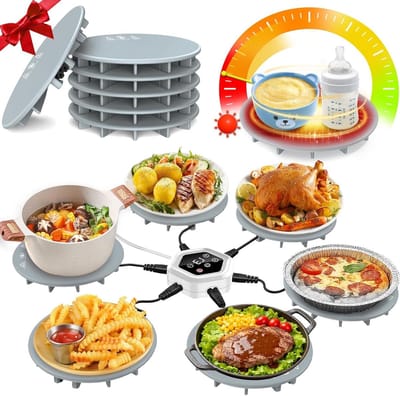 Voedselverwarmingsmat - Elektrisch dienblad - Buffet warm houden - Snelle warmteoverdracht - 17 cm - Zwart