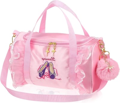 Balletdans Tas met Pom Sleutelhanger voor Meisjes - Perfect voor Danslessen en Sportactiviteiten, Klein Formaat