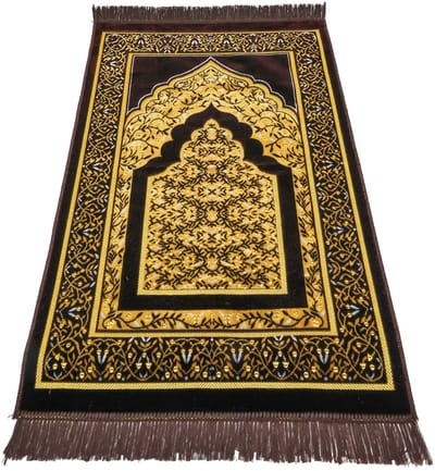 FIRASET Islamitische Gebedskleed – Seccade – Turkse Zachte Dunne Gebedsmat – Janamaz Sajada – Inclusief Gebedskralen – Ramadan & Eid Geschenk voor Mannen en Vrouwen – 66x110 cm