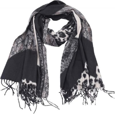 Warme dames sjaal panterprint luipaard  - leopard - luipard zwart