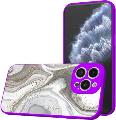 Smartphonica Telefoonhoesje Geschikt voor iPhone 11 Pro met Zilver Marmer opdruk - TPU Back Cover Case Silver Marble Design - Paars geschikt voor iPhone 11 Pro