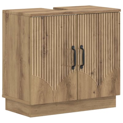 vidaXL - Wastafel - kabinet - voor - de - badkamer - HOORN - Artisanaal - eiken