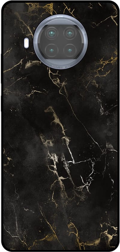 Smartphonica Telefoonhoesje Geschikt voor Xiaomi Mi 10T Lite met marmer opdruk - TPU backcover case black marble design - Zwart geschikt voor Xiaomi Mi 10T Lite