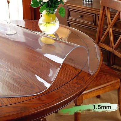 Rond Tafelkleed Beschermer - Tafelzeil Transparant - Tafelblad Beschermen - Duurzaam PVC Materiaal - Diameter 130cm - Berijpt