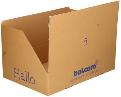bol.com verzenddoos - 39x26x8 cm - 1.800 stuks - Autolock bodem - Plakstrip - 1 pallet