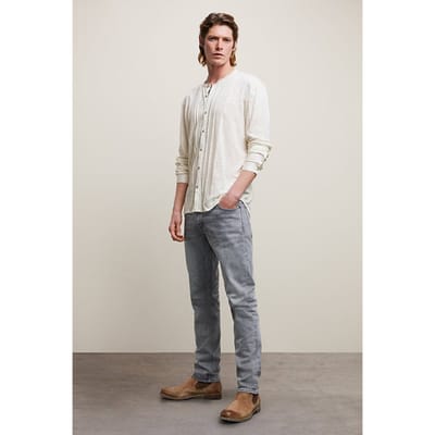 John Varvatos Dyckman Regular Fit Ls Band Collar Shirt Egg Shell Maat: XXL | Casual Overhemden Outlet | Heren | Ecru