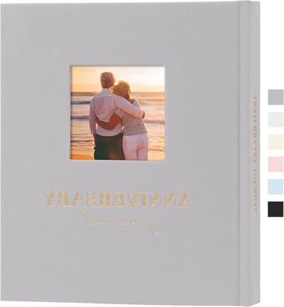 Huwelijksjubileum Journal - Herinneringen Boek - Relatie Vieren - Linnen Hardcover - 185 Pagina's - Grijs