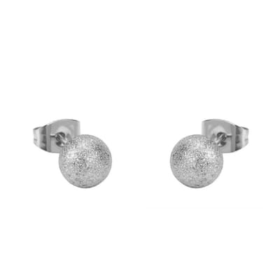 Planet Pink - Oorbellen glitter planeet zilver - Stainless Steel - Roestvrij Staal rvs - Waterproof