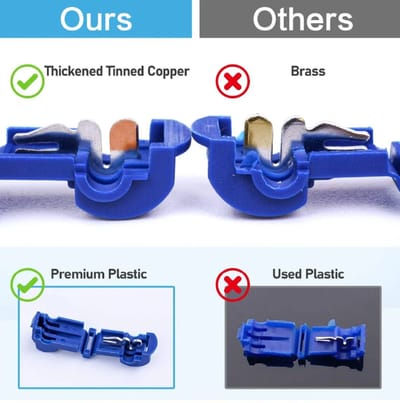 T-Tap Draad Connectors - Zelfstrippende Snel Splice Elektrische Draad Terminals met Geïsoleerde Mannelijke Disconnect Spade Lock Kabel Crimp - 5 paar -rood