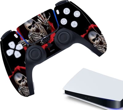 Gadgetpoint - Controller Stickers voor PS5, PlayStation 5 - Performance Gaming Skin - Bescherming Accessoires - Skelet - Zwart