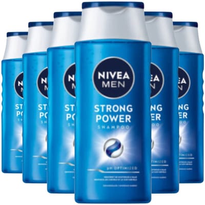 NIVEA Men Shampoo Strong Power - 6 x 250 ml - Voordeelverpakking