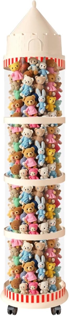 Opbergbuis Speelgoed - Poppen Organizer - Speelgoed Beheer - Stofdichte Bescherming - 33.5 cm Hoog - Transparant