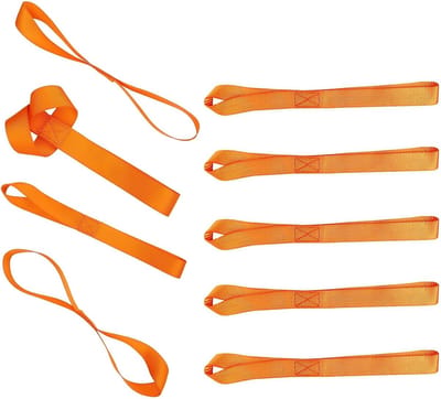 8 Stuks Ring Lashing Band voor Motoren, Fietsen, Kayaks en Tuinmachines - Dubbele Ring, 2.5 x 20.5 cm, Stevig PP Materiaal, Ideaal voor Vervoer en Bevestigen