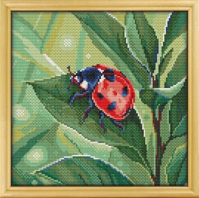 Borduurpakket Awesome Pattern Studio - Garden Ladybug - Lieveheersbeestje in Tuin - Geschikt voor beginners/inclusief Nederlandse gebruiksaanwijzing