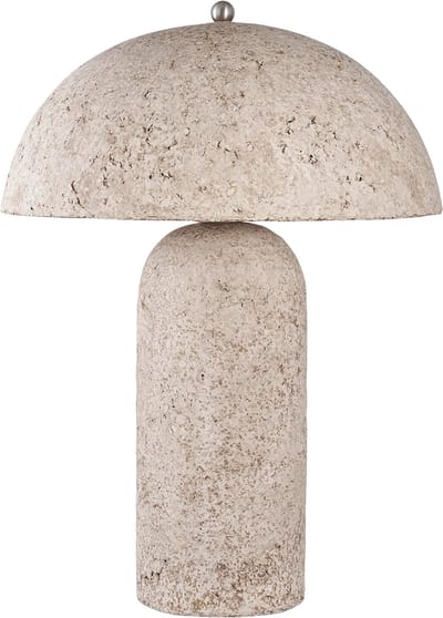 Artichok Florian Tafellamp - Papier Maché - Inclusief Lampenkap - Nachtlamp - Woonkamer - Tafellamp Slaapkamer - Bureaulamp - Grijs - Ø 36,5 x 49,5 cm