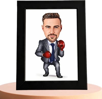 Bokser Karikatuur Man - Karikatuur met Jouw Foto - Cadeau - Verjaardag - Kerst - Kado - Valentijn - Gepersonaliseerd Cadeau