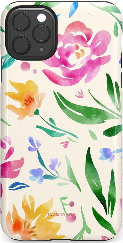 Casetastic Hoesje Geschikt voor Apple iPhone 11 Pro Max - Stijlvolle Beschermende Duo-layer Case - Waterflora