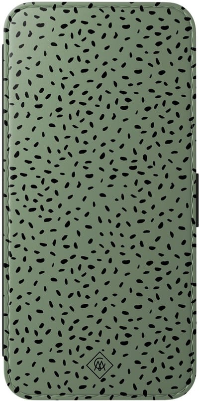 Casimoda® bookcase - Geschikt voor Samsung Galaxy A57 - Hoesje met pasjeshouder - Green Confetti - Groen - Kunstleer