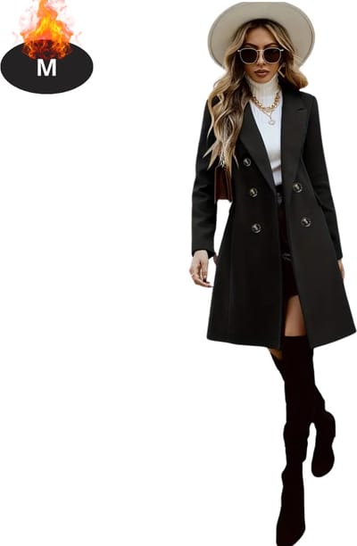 Livano Mantel Dames - Tussenmantel - Jas - Mantelpakje - Trenchcoat - Overjas - Overcoat - Winter - Zwart - M