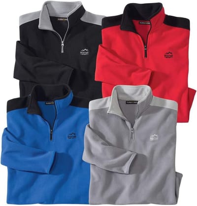 Set van 4 Heren Fleece Truien - Ultra Lichtgewicht en Warm - Hoge Hals en Ritssluiting - Grote Maten