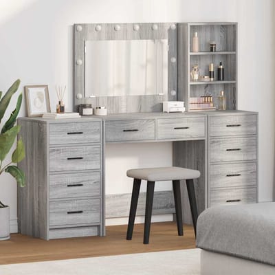 vidaXL - Kaptafel - 3 - st - Grijs - Sonoma - 78,5 - x - 41 - x - 135 - cm - Bewerkt - hout