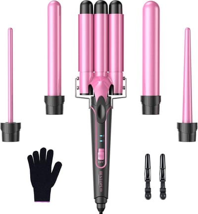 Krultang Set 5-in-1 met Keramische Vaten voor Diverse Krullen