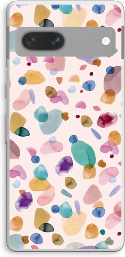 Case Company® - Hoesje geschikt voor Google Pixel 7 hoesje - Terrazzo Memphis - Soft Cover Telefoonhoesje - Bescherming aan alle Kanten en Schermrand