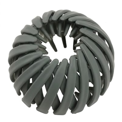 Grijs spiraal haar elastiek – stevige kunststof haarband voor dames – anti-slip ronde haaraccessoire voor dagelijks gebruik