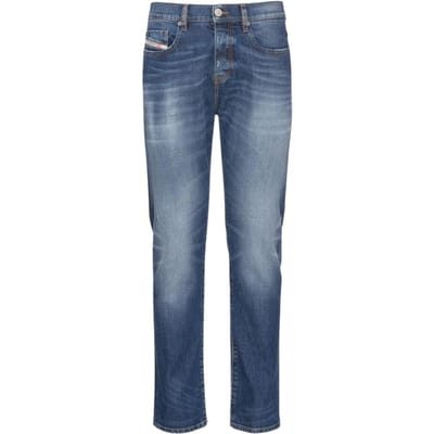 Diesel D-strukt Grote Patch Blauwe Denim Broek