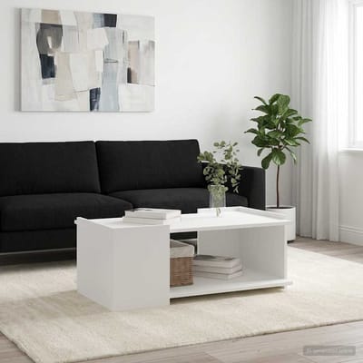 vidaXL - Salontafel - Wit - 90 - x - 50 - x - 33 - cm - Bewerkt - hout