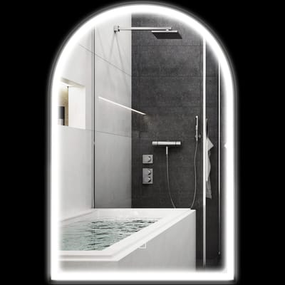 HOMCOM-Badkamerspiegel - Gehard Glas - 90x3x60cm - Zwart