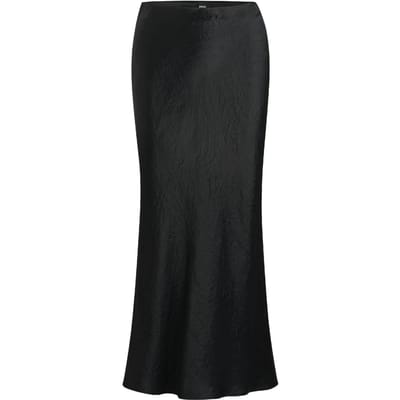 Boss Vesatie gekreukte maxi-rok voor dames (Zwart)