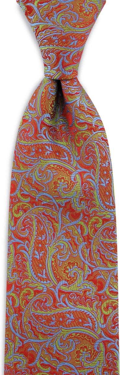 We Love Ties - Stropdassen - Stropdas Eastern Paisley - rood / lichtblauw / groen