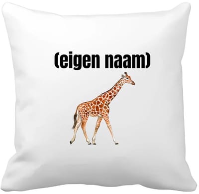 Akyol - giraffe met eigen naam Kussen hoes - Giraffe - giraffe liefhebbers - dieren liefhebber - leuk cadeau voor iemand die houdt van giraffen - cadeau - kado - 40 bij 40 cm