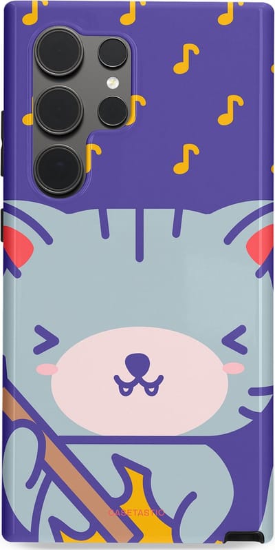 Casetastic Hoesje Geschikt voor Samsung S24 Ultra - Stijlvolle Beschermende Duo-layer Case - Katten beat