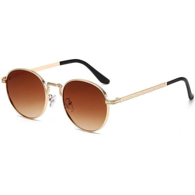 Dames Ronde Metalen Zonnebril UV400 Bescherming Mode Zonnebril voor Buiten